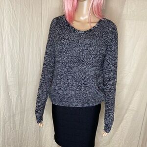 Poof grey lace back sweater szS